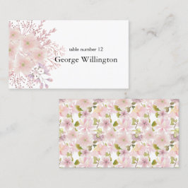 Rosa Magnolia Blommigt Bröllop-platskort Placeringskort