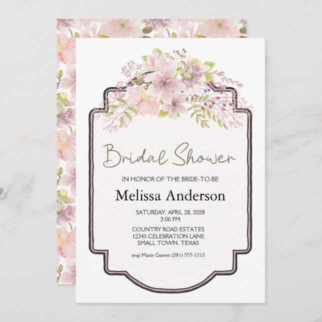 Rosa  Magnolia Blommigt Elegant Möhippa (Fram/baksida)