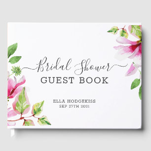 Rosa Magnolia blommigt ram Gästböcker