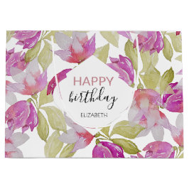 Rosa Magnolia Blommigt Watercolor Art