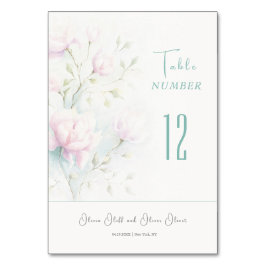Rosa Magnolia Bröllop Bordsnummer