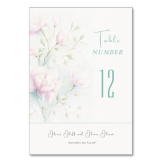Rosa Magnolia Bröllop Bordsnummer