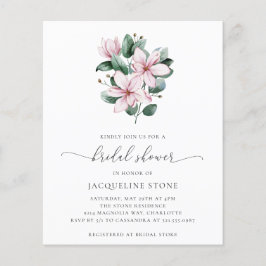 Rosa Magnolia-budgeten Inbjudningskort för möhippa Flygblad