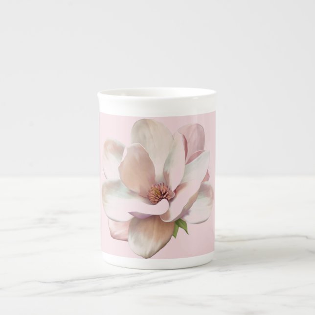 Rosa magnolia china kopp benporslin mugg (Framsidan)