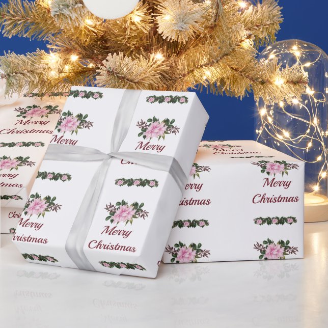 Rosa Magnolia God jul Wrapping Papper Presentpapper (Helgdagar)