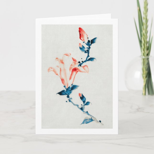 Rosa Magnolia, Hokusai, Ukiyo-e Kort (Framsida)