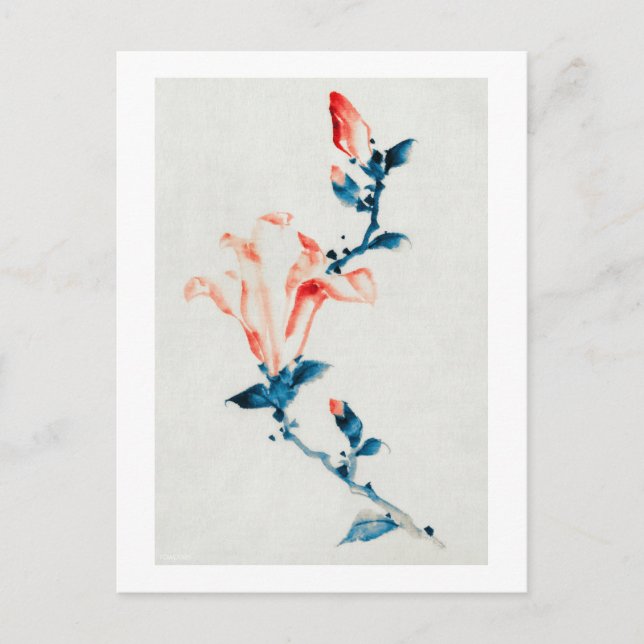 Rosa Magnolia, Hokusai, Ukiyo-e Vykort (Framsida)