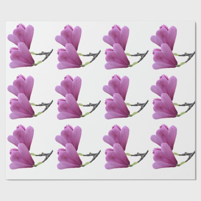 Rosa Magnolia-inslagspapper Presentpapper (Platt)
