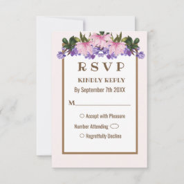 Rosa Magnolia Lavender Blommigt Bröllop OSA Card Inbjudningar