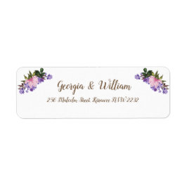 Rosa Magnolia Lavender-Blommigtens returadressetik Returadress Etikett