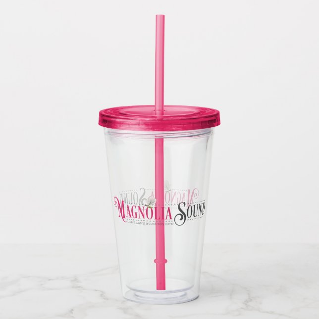 Rosa Magnolia Ljud Tumbler Take Away Mugg (Framsida)