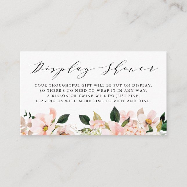  Rosa Magnolia och Hydrangea Visning Shower Tilläggskort (Framsida)