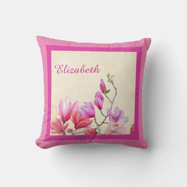 Rosa Magnolia Scatter Cushion Dekorativ kudde (Framsida)