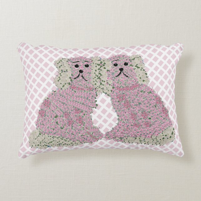 Rosa Magnolia Stafford Hundar Ro Art Skriv ut Prydnadskudde (Framsidan)