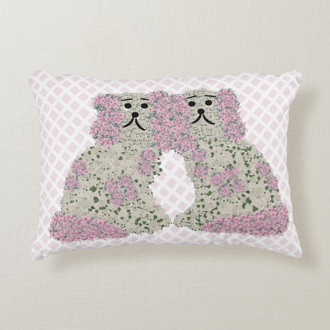 Rosa Magnolia Stafford Hundar Ro Art Skriv ut Prydnadskudde (Framsidan)