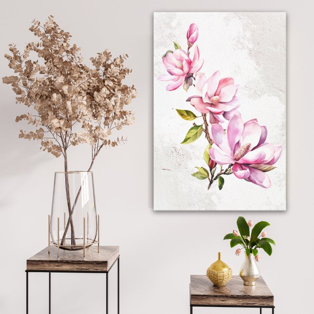 Rosa Magnolia Sträckt Canvas Väggkonst (Skapare uppladdad)