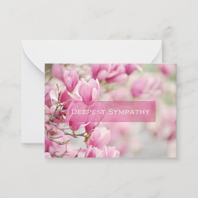 Rosa Magnolia Sympathy-höljeskort Anteckningskort (Framsida)