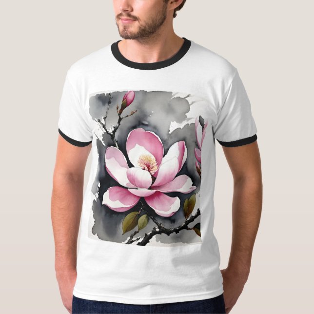 Rosa Magnolia T Shirt (Framsida)