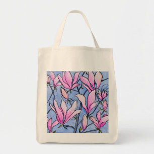 Rosa Magnolia Tote Bag Tygkasse