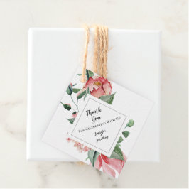 Rosa Magnolia Traditional Blommigt Bröllop Tack Gåvor Etiketter