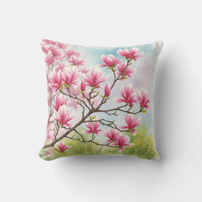 Rosa Magnolia Vår Pillow Kudde (Framsida)