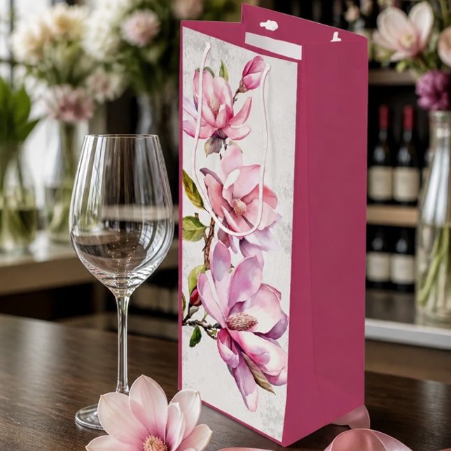 Rosa Magnolia Vinskänkspresentförpackning (Skapare uppladdad)