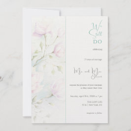 Rosa Magnolia Vow Förnyelse 25 år Inbjudningar