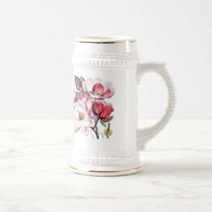 Rosa Magnoliablommor Sejdel