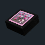 Rosa Magnolias Glass Illusion Minnesask<br><div class="desc">Elegant ro rosa och vita magnolier i en nedfläckad glaseffekt. Fintvätt och glad. Perfekt för barn för förvaring av smycken och andra skatter.</div>
