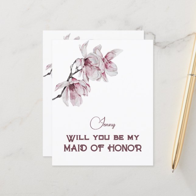 Rosa Magnolias kommer du att vara Maid of honor (Fram/Back In Situ)