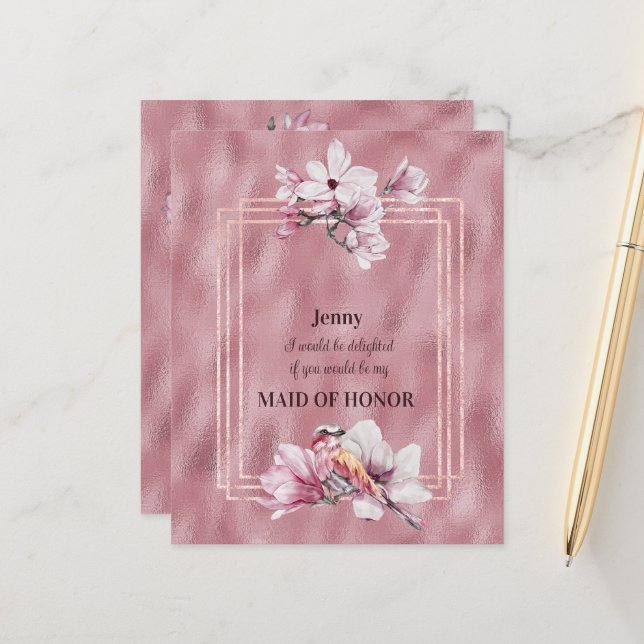 Rosa Magnolias kommer du att vara min Maid of hono (Fram/Back In Situ)