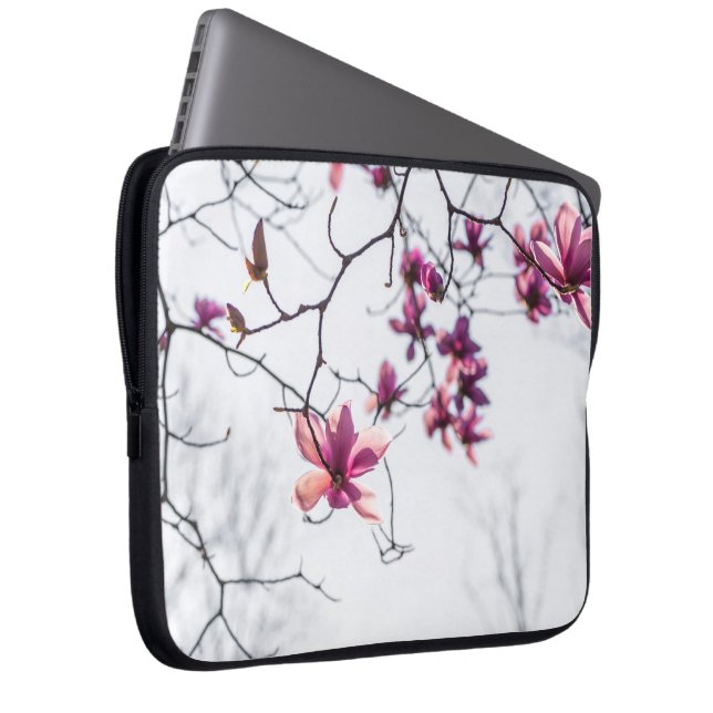 Rosa magnolias laptop fodral (Framsidan Höger)