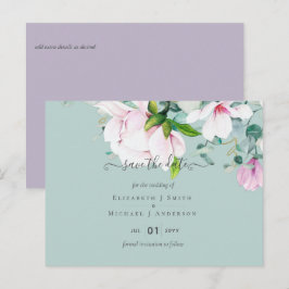 Rosa Magnolias Lilac Eucalyptus Bröllop Spara Data Vykort