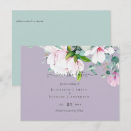 Rosa Magnolias Lilac Eucalyptus Bröllop Spara Data Vykort