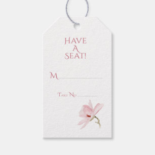 Rosa Magnolias och Greenery Gift Märkre Place Card Presentetikett