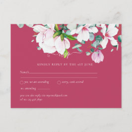Rosa Magnolias Sage Eucalyptus Bröllop OSA Postc Vykort