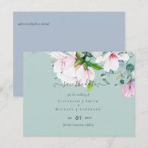 Rosa Magnolias Sage Eucalyptus Bröllop Spara Data