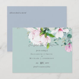 Rosa Magnolias Sage Eucalyptus Bröllop Spara Data Vykort