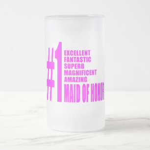 Rosa maid of honor: Numrera en maid of honor Frostat Ölglas