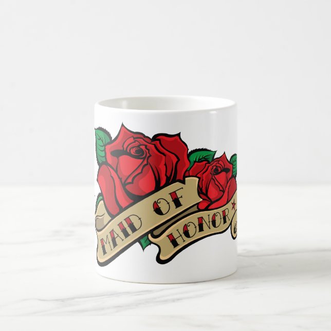 Rosa maid of honormugg för tatuering kaffemugg (Center)