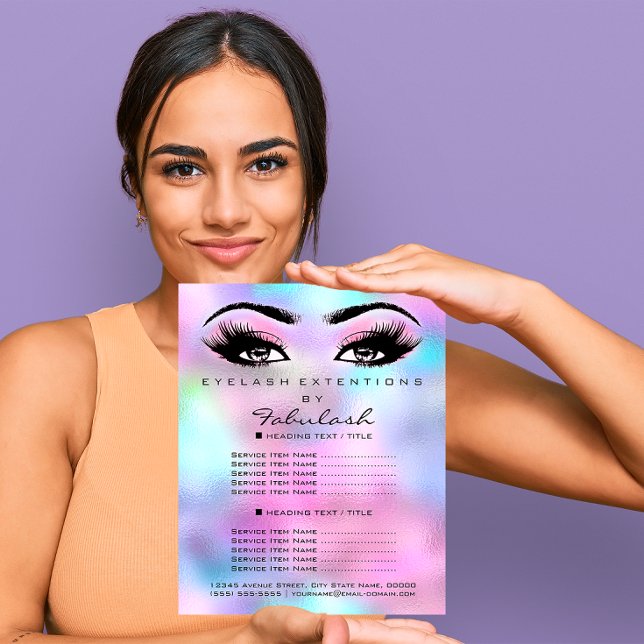 Rosa Makeup Beauty Salon Ro Holograph Ombre Flygblad (Pink Makeup Beauty Salon Rose Holograph Ombre Flyer)