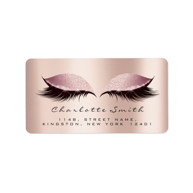 Rosa  Makeup-snedstreck Returetiketter Adressetikett (Framsidan)