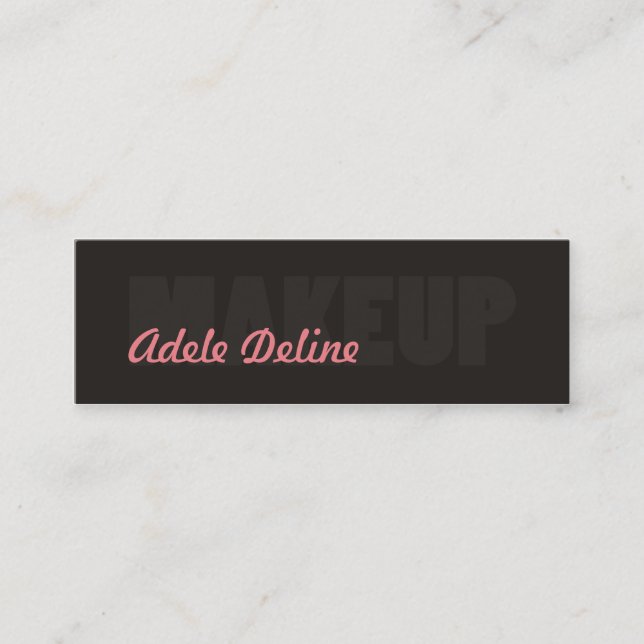 Rosa Makeupkonstnär för unika kalla chic grå färg Mini Visitkort (Framsida)