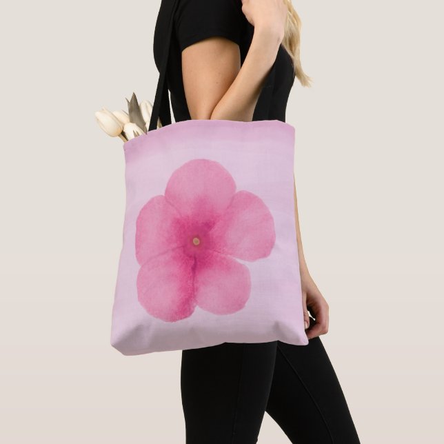 Rosa Makro Flower Tote Bag Tygkasse (Närbild)