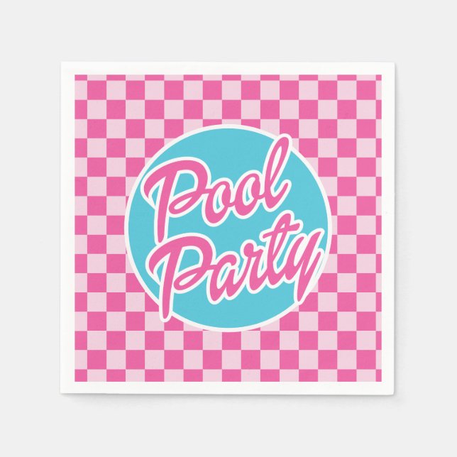 Rosa Malibu poolparty födelsedag Pappersservett (Framsidan)
