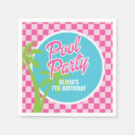 Rosa Malibu poolparty födelsedag Pappersservett
