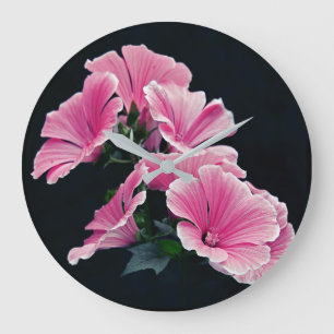 Rosa Mallow Ro Flowers Stor Klocka