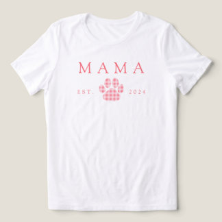 Rosa Mamma Gingham Paw Print Birthday T Shirt