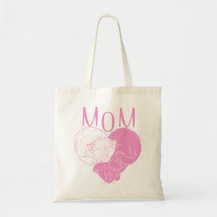 Rosa MAMMA Hjärtat Katt Tygkasse