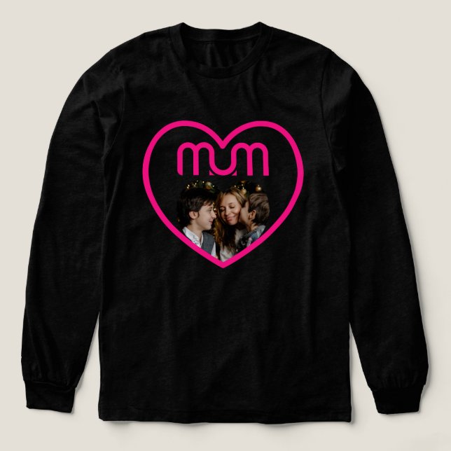 Rosa MAMMA Kärlek Foto ram T Shirt (Design framsida)